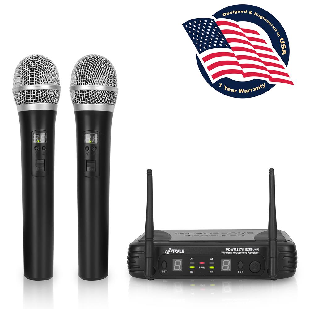 UHF Handheld Cordless Microphone System Silver Color Professional