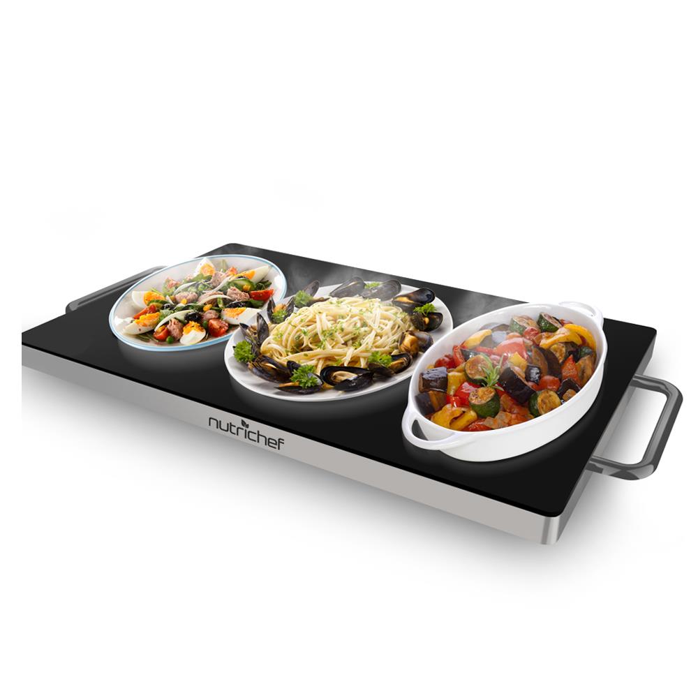 NutriChef PKWTR30 Electronic Warming Tray, Plug-in Food Warmer with  Non-Stick, Heat-Resistant Glass Plate - Bed Bath & Beyond - 14989335