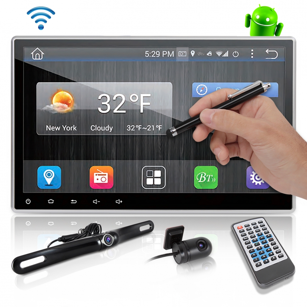 Pyle PLDVRCAMAND75 - Touchscreen Android DVR Dashcam with Dual Built-in Cameras, GPS Navigation, Wi-Fi, Bluetooth Wireless
