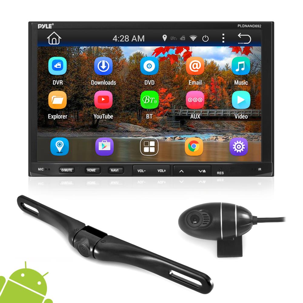 Double Din Car Stereo with Dash Cam & Backup Camera - Voice