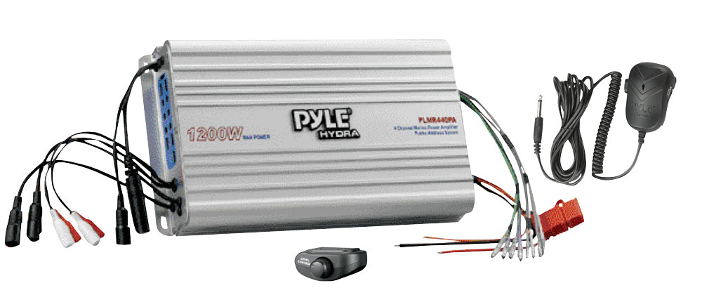 Pyle(パイル) PLMR440PA 4Ch マリン パワーアンプ/PUBLIC ADDRESS システム