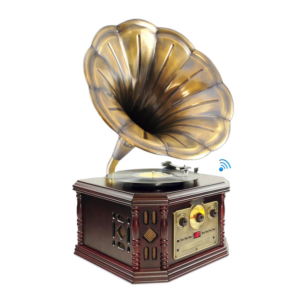 phonograph horn pyle cd turntable cassette usb recording fm pro radio turntables bluetooth vinyl gramophone pc system phonographs instruments computer