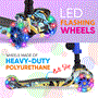 Pyle - HURLEZ , Sports and Outdoors , Kids Toy Scooters , ScootKid 3-Wheel Kids Scooter - Child & Toddler Toy Scooter with Built-in LED Wheel Lights, Fold-Out Comfort Seat (Ages 1+) (Graffiti)