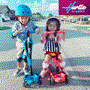 Pyle - HURLEZ , Sports and Outdoors , Kids Toy Scooters , ScootKid 3-Wheel Kids Scooter - Child & Toddler Toy Scooter with Built-in LED Wheel Lights, Fold-Out Comfort Seat (Ages 1+) (Graffiti)