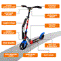 Pyle - HURTSGR , Sports and Outdoors , Kids Toy Scooters , Lightweight and Foldable Kick Scooter - Scooter for Teens and Adult, Alloy Deck with High Impact Wheels (Graffiti)