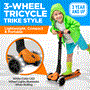 Pyle - HURXLOG , Sports and Outdoors , Kids Toy Scooters , 3-Wheel Foldable Kids Scooter - Child Toy Scooter with Built-in LED Wheel Lights, Easy Maneuvering Lean-to-Steer Technology (Orange)