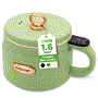 Pyle - NC12BGREEN , Kitchen & Cooking , Kitchen Tools & Utensils , 1.6L Portable Electric Rice Cooker, Multi-Functional with Non-Stick Ceramic Coating, Digital Control Panel, 6 Optional Functions, Anti-Burn Dry, Automatic Power-Off (Green)