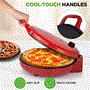 Pyle - NCSW837RED , Kitchen & Cooking , Ovens & Cookers , Countertop Pizza Maker - Non-Stick Electric Pizza Oven with Cool Touch Handle and Uplift Function, Includes Spatula (Red)