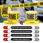 Pyle - PCSCTX12 , On the Road , Safety Barriers , 12 Pieces Crime Scene Do Not Cross Tape Set - 200 Meters Long Tape Roll Suitable for a Wide Range of Applications, Including Roadworks, Events, and Hazardous Areas (Black and Yellow)