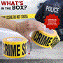 Pyle - PCSCTX12 , On the Road , Safety Barriers , 12 Pieces Crime Scene Do Not Cross Tape Set - 200 Meters Long Tape Roll Suitable for a Wide Range of Applications, Including Roadworks, Events, and Hazardous Areas (Black and Yellow)