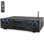 Pyle - PDA77BU , Sound and Recording , Amplifiers - Receivers , Compact Home Theater Amplifier Stereo Receiver with Bluetooth Wireless Streaming, Independent Mic Echo & Volume Control, MP3/USB/SD/AUX/FM Radio (800 Watt)