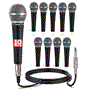 Pyle - PDMIC58X10 , Musical Instruments , Microphones - Headsets , Sound and Recording , Microphones - Headsets , 10 Pcs. Professional Moving Coil Microphone, Dynamic Handheld Mic with 15