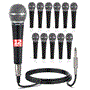 Pyle - PDMIC58X12 , Musical Instruments , Microphones - Headsets , Sound and Recording , Microphones - Headsets , 12 Pcs. Professional Moving Coil Microphone, Dynamic Handheld Mic with 15