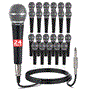 Pyle - PDMIC58X24 , Musical Instruments , Microphones - Headsets , Sound and Recording , Microphones - Headsets , 24 Pcs. Professional Moving Coil Microphone, Dynamic Handheld Mic with 15