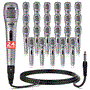 Pyle - PDMIK1X24 , Musical Instruments , Microphones - Headsets , Sound and Recording , Microphones - Headsets , 24 Pcs. Dynamic Microphone, Professional Moving Coil Handheld Mic with 6.5