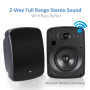 Pyle - PDWR65BTRFB , Home and Office , Home Speakers , Dual 6.5’’ Wall-Mount Marine Speakers, Waterproof Rated Speaker System with Bluetooth + Wireless RF Streaming, 1000 Watt