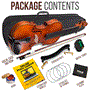 Pyle - PGVILN100 , Musical Instruments , Solid Wood Violin Stringed Instrument - Student Grade Violin with Accessory Kit Included