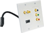 Pyle - PHDK1 , Home and Office , Wall Plates - In-Wall Control , Dual HDMI + 2 RCA + 3 RCA Wall plate W/Back  Pigtail Plug For Easy Intallation