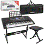 Pyle - PKBRD6151PB , Musical Instruments , Digital Musical Karaoke Keyboard Piano - Portable Electronic Piano Keyboard Includes Water-Resistant Case Bag & keyboard stool & keyboard stand (61 Keys)