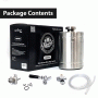 Pyle - PKBRTP50.5 , Kitchen & Cooking , Fridges & Coolers , Homebrew Mini Keg - Stainless Steel CO2 Home Keg Dispenser System (64 oz.)