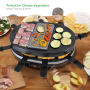 Pyle - PKGRST32 , Kitchen & Cooking , Cooktops & Griddles , Raclette Grill Two-Tier Party Cooktop Metal Grill Surface with Stone Plate