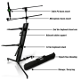 Pyle - PKS75 , Musical Instruments , Mounts - Stands - Holders , Sound and Recording , Mounts - Stands - Holders , Dual Tier Keyboard/Piano Stand with Microphone & Tablet Mount Holders