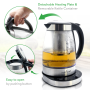 Pyle - AZPKTM15 , Kitchen & Cooking , Water & Tea Kettles , 2-in-1 Electric Glass Kettle & Tea Maker - Tea Brewing Kettle, Water Boiler & Warmer