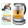 Pyle - AZPKTM15 , Kitchen & Cooking , Water & Tea Kettles , 2-in-1 Electric Glass Kettle & Tea Maker - Tea Brewing Kettle, Water Boiler & Warmer