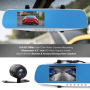 Pyle - PLCMDVR46 , On the Road , Rearview Backup Cameras - Dash Cams , FHD 1080p DVR Dash Cam Kit - Dual Camera Rearview Mirror Video Recording System with Waterproof Backup Cam, 4.3’’ -inch Display