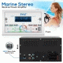 Pyle - PLMR77U , On the Road , Headunits - Stereo Receivers , Marine Stereo Receiver Power Amplifier - AM/FM/MP3/USB/AUX/SD Card Reader Marine Stereo Receiver, Double DIN, 30 Preset Memory Stations, LCD Display with Remote Control