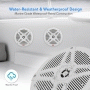 Pyle - plmrf65mw , On the Road , Vehicle Speakers , Dual 6.5’’ Water-Resistant Bluetooth Marine Speakers, 2-Way Coaxial Full Range Amplified Speaker System with Wireless RF Streaming (600 Watt)