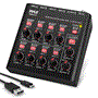 Pyle - PMAX8 , Sound and Recording , Mixers - DJ Controllers , 8-Channel Wireless BT Streaming Mini Line Mixer with USB Audio Interface - 8 Mono/Stereo Switching Inputs