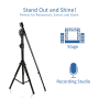 Pyle - PMKS46 , Musical Instruments , Mounts - Stands - Holders , Sound and Recording , Mounts - Stands - Holders , Tripod Microphone Stand - Adjustable Mic Stand with Extending Boom Mount, Height Adjustable