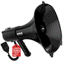 Pyle - PMP73IN , Home and Office , Megaphones - Bullhorns , Sound and Recording , Megaphones - Bullhorns , Lightweight and Portable Square Megaphone Bullhorn, Aux (3.5mm) Input for MP3/Music, Automatic Siren, 100-Watt, MIC/TALK (Black)