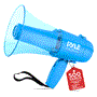 Pyle - PMP79WLTB.5 , Home and Office , Megaphones - Bullhorns , Sound and Recording , Megaphones - Bullhorns , Megaphone Siren Bullhorn Speaker, Portable and Lightweight Automatic Bullhorn For Indoor and Outdoor Use (Transparent Blue)