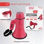 Pyle - PMPRA213RD , Sound and Recording , Megaphones - Bullhorns , Lightweight and Portable Bullhorn Megaphone, Aux (3.5mm) Input for MP3/Music, Automatic Siren, 20-Watt, MIC/TALK (Red)