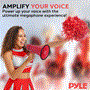 Pyle - PMPRA213RD , Sound and Recording , Megaphones - Bullhorns , Lightweight and Portable Bullhorn Megaphone, Aux (3.5mm) Input for MP3/Music, Automatic Siren, 20-Watt, MIC/TALK (Red)