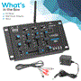 Pyle - PMX8BU , Sound and Recording , Mixers - DJ Controllers , Professional 3-Channel DJ Mixer - Built-in Bluetooth for Wireless Music Streaming, USB/Phono/Microphone & Line (3.5 mm) Inputs, CUE Select for Pre-Listening with Digital LED Display