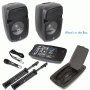 Pyle - PPHP210AMX , Sound and Recording , PA Loudspeakers - Cabinet Speakers , Stage & Studio PA Speaker & DJ Mixer Bundle Kit - (2) 10’’ Bluetooth PA Loud-Speakers with Built-in LED Lights, 8-Ch. Audio Mixer, Speaker Stands, Wired Microphone (600 Watt)