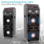 Pyle - AZPSUFM1072BT , Sound and Recording , PA Loudspeakers - Cabinet Speakers , Disco Jam 2 Bluetooth Active Powered Speaker System, Flashing DJ Lights, Dual 10-Inch Woofers, Dual 3-Inch Tweeters, USB/SD Memory Card Readers, Aux (3.5mm) Input, 1500 Watt (Works with Passive Speaker Model: PSUFM1070P)