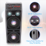 Pyle - AZPSUFM1072BT , Sound and Recording , PA Loudspeakers - Cabinet Speakers , Disco Jam 2 Bluetooth Active Powered Speaker System, Flashing DJ Lights, Dual 10-Inch Woofers, Dual 3-Inch Tweeters, USB/SD Memory Card Readers, Aux (3.5mm) Input, 1500 Watt (Works with Passive Speaker Model: PSUFM1070P)