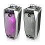 Pyle - PWMA225BT , Sound and Recording , PA Loudspeakers - Cabinet Speakers , Bluetooth Active PA Speaker System - Portable Karaoke Stereo Cabinet, Built-in Rechargeable Battery, Flashing DJ Lights, Microphone Talk-Over, MP3/USB/Micro SD/FM Radio