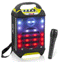 Pyle - PWMA275BT , Sports and Outdoors , Portable Speakers - Boom Boxes , Gadgets and Handheld , Portable Speakers - Boom Boxes , Portable Bluetooth Karaoke Speaker System, Flashing DJ Lights, Built-in Rechargeable Battery, Wireless Microphone, Recording Ability, MP3/USB/SD/FM Radio