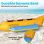 Pyle - SLBBFL3 ,  , 3-Person Recreational Inflatable Banana Boat with Storage Bag, Foot Pump, and Repair Kit