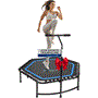 Pyle - SLELT418 , Health and Fitness , Fitness Equipment - Home Gym , Pro Aerobics Fitness Trampoline - Portable Gym Sports Trampoline with Adjustable Handrail