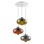 Pyle - SLLMP36 , Home and Office , Light Fixtures - Interior Lighting , Pendant Light / Triple Hanging Lamp Ceiling Light Fixture, Sculpted Glass Lighting Accents