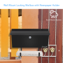 Pyle - SLMAB27 , Home and Office , Safe Boxes - Mailboxes , Indoor/Outdoor Wall Mount Locking Mailbox with Newspaper Holder, Includes Keys