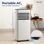 Pyle - SLPAC16W.5 , Home and Office , Cooling Fans , Portable Air Conditioner - 10000 BTU Cooling Capacity (ASHRAE) Compact Home A/C Cooling Unit with Built-in Dehumidifier & Fan Modes, Includes Window Mount Kit (White)