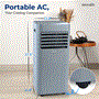 Pyle - SLPAC184S , Home and Office , Cooling Fans , Portable Air Conditioner - 8000 BTU Cooling Capacity (ASHRAE) Compact Home A/C Cooling Unit with Built-in Dehumidifier & Fan Modes, Includes Window Mount Kit (Gray)