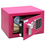 Pyle - SLSFE12PI , Home and Office , Safe Boxes - Mailboxes , Compact Electronic Safe Box with Digital Touch Pad, Mechanical Override, Includes Keys (Pink)